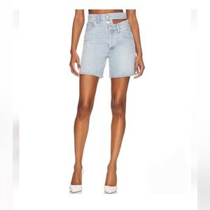AGOLDE BROKEN WAISTBAND HIGH RISE‎ DENIM JEAN Shorts In Attempt Size 30